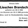 Brandsch Lieschen 1909-1986 Todesanzeige